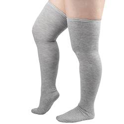 DRESHOW Damen Übergröße Kniestrümpfe Oberschenkelhohe Socken Overknee Lange Stiefel Strümpfe Beinwärmer von DRESHOW