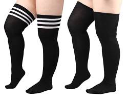 DRESHOW Damen Übergröße Kniestrümpfe Oberschenkelhohe Socken Overknee Lange Stiefel Strümpfe Beinwärmer von DRESHOW