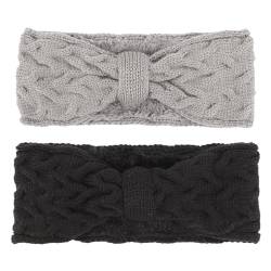 DRESHOW Damen Warm Gestricktes Stirnband Winter Ohrenwärmer Gehäkelte Kopfwickel Dickes Fleecefutter Haarbänder von DRESHOW