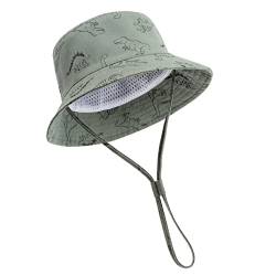 DRESHOW Unisex Baby Kleinkinder Sonnenhut Kappe Mütze Fischerhut Strandhut Kinder Baby Stern Sommerhut UV Schutz UPF 50+, Age 6-12 Monate, Size 48cm von DRESHOW