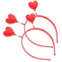 DRESSOOS 2st Liebe Stirnband Hochzeit Kopfschmuck Rotes Haarlametta Amor Stirnband Für Die Hochzeitsfeier Valentinstag Kostüme Frauen Spiel Auf Partybedarf Rotes Zubehör Popper Herz Plastik von DRESSOOS