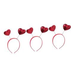 DRESSOOS 3st Liebe Pailletten Stirnband Herz-antennen-stirnbänder Tun So, Als Würden Sie Stirnbänder Spielen Valentinstag Stirnband Urlaub Stirnband Liebe Headbopper Blitz Stoff Schmücken von DRESSOOS