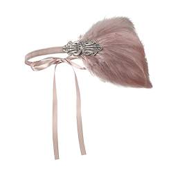 DRESSOOS Fascinator Hut Stirnband Strauß Stirnband Haarschmuck Haarband Haargummi Tiara Straußenfeder Stirnband Kopfbedeckung aus Straußenfedern Strasssteine Zubehör Derby von DRESSOOS