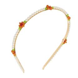 DRESSOOS Haaraufsätze Haargummis Haarband Braut-Perlen-Stirnband Kopfschmuck aus Perlen Hochzeits-Perlen-Stirnband Haarschmuck für Frauen Perlenstirnband Perlenkopfschmuck Kopfbedeckung von DRESSOOS