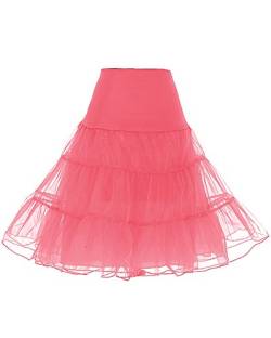 DRESSTELLS 1950 Petticoat Reifrock Unterrock Petticoat Underskirt Crinoline für Rockabilly Kleid Coral M von DRESSTELLS