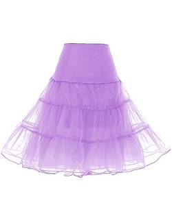 DRESSTELLS 1950 Petticoat Reifrock Unterrock Petticoat Underskirt Crinoline für Rockabilly Kleid Lavender S von DRESSTELLS