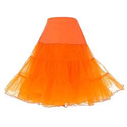 DRESSTELLS 1950 Petticoat Reifrock Unterrock Petticoat Underskirt Crinoline für Rockabilly Kleid Orange S von DRESSTELLS