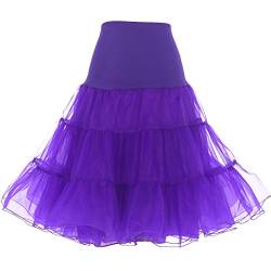 DRESSTELLS 1950 Petticoat Reifrock Unterrock Petticoat Underskirt Crinoline für Rockabilly Kleid Purple S von DRESSTELLS