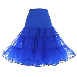 DRESSTELLS 1950 Petticoat Reifrock Unterrock Petticoat Underskirt Crinoline für Rockabilly Kleid Royal Blue S von DRESSTELLS