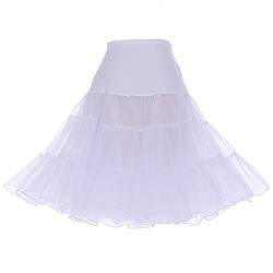 DRESSTELLS 1950 Petticoat Reifrock Unterrock Petticoat Underskirt Crinoline für Rockabilly Kleid White L von DRESSTELLS