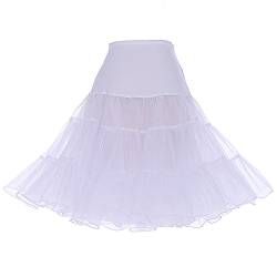 DRESSTELLS 1950 Petticoat Reifrock Unterrock Petticoat Underskirt Crinoline für Rockabilly Kleid White M von DRESSTELLS