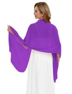DRESSTELLS Chiffon Schal Stola für Abendkleider in Verschiedenen Farben Dark Purple 180cmX72cm von DRESSTELLS
