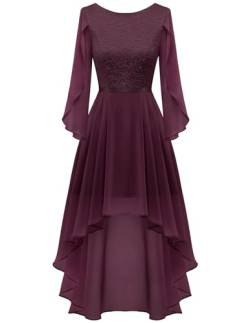 DRESSTELLS Damen Cocktailkleid Abendkleider Elegant für Hochzeit Partykleid Burgundy 3XL von DRESSTELLS