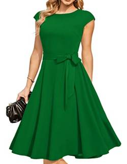 DRESSTELLS Damen Elegant Brautmutterkleider Hochzeitskleider Audrey Hepburn Kleid Damen Elegant Hochzeit Cocktailkleid Green L von DRESSTELLS