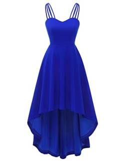 DRESSTELLS Damen Festliche Kleider für Hochzeit Chiffon Maxi Brautjungfernkleider Bodenlang Kleider mit Spaghettiträgern Ärmel Cocktailkleid für Hochzeit Royalblue 3XL von DRESSTELLS