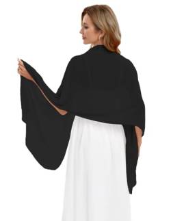 Dresstells Chiffon Schal Stola für Abendkleider in Verschiedenen Farben Black 200cmX75cm/ Large von DRESSTELLS