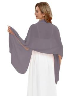 Dresstells Chiffon Schal Stola für Abendkleider in Verschiedenen Farben Grey 190cmX70cm/ Medium von DRESSTELLS