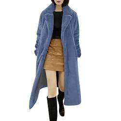 DRILEND Daunenmantel Oversize,Damen Winterjacke Jacke Damen Winter Langer Steppmantel Mantel A Linie Blusentops Damen Pailletten Oberteil Damen Jacket Damen Blazer Strickfleecejacke Damen(Blau-4,Xl) von DRILEND