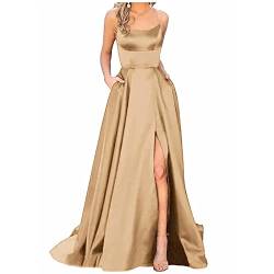 DRILEND Elegantes Kleid Damen Festlich, Gothic Kleidung Damen Sexy Outfit Für Kleider Sommer Damen Kleider Elegant Sommerkleider Knielang Brautjungfernkleider Lang Sommerkleid Kleid Kleid (Beige,S) von DRILEND