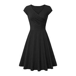 DRILEND Kleid Tunika, Sexy Damen Für Gothic Kleidung Gebetskleidung Frauen Abendkleider Lang Gelbes Kleid Girl Aesthetic Tshirt Damen Festlich Wedding Dresses Maternity Dress Böhmen Kleid (Schwarz,L) von DRILEND