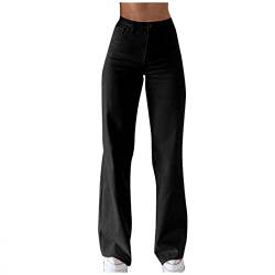 DRILEND Skinny Jeans Damen,Baggy Jeans Damen Jeans Damen Jeanshosen Jeans Mit Löchern Jeanshosen Damen Günstig Jogg Jeans Damen Schlaghose Jeans Gefütterte Jeans(1-Schwarz,S) von DRILEND