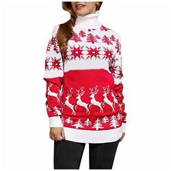 DRILEND Xmas Pullover,Damen Kuscheltier Weihnachten Lustig Pullover Damen Personalisiert Norwegischer Pullover Damen Vintage 80Er Für Zwei 2 Stü Pullover Flauschiger Vintage Pulli(7-Weiß,L) von DRILEND