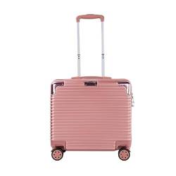 DRMEE Reisekoffer 16-Zoll-Boarding-Koffer, Handgepäck, Kleine Tragbare Koffer Mit Rollen Suitcase Rollkoffer (Color : Rosa, Size : 16inch) von DRMEE