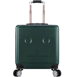 DRMEE Reisekoffer 18-Zoll-Gepäck, Verstellbarer Trolley-Koffer Für Reisen, Geschäftsreisen, Einsteigen, Zahlenschloss Suitcase Rollkoffer (Color : Grün, Size : 18in) von DRMEE