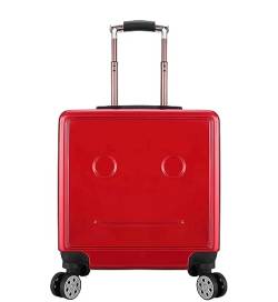 DRMEE Reisekoffer 18-Zoll-Gepäck, Verstellbarer Trolley-Koffer Für Reisen, Geschäftsreisen, Einsteigen, Zahlenschloss Suitcase Rollkoffer (Color : Rood, Size : 18in) von DRMEE