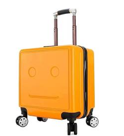 DRMEE Reisekoffer 18-Zoll-Gepäck, Verstellbarer Trolley-Koffer Für Reisen, Geschäftsreisen, Einsteigen, Zahlenschloss Suitcase Rollkoffer (Color : Yellow, Size : 18in) von DRMEE