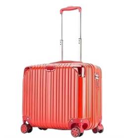 DRMEE Reisekoffer 18-Zoll-Gepäck-Koffer Mit Leichtem Hartkanten-Koffer, Kleiner Bord-Handgepäck-Koffer Suitcase Rollkoffer (Color : Rood, Size : 18inch) von DRMEE
