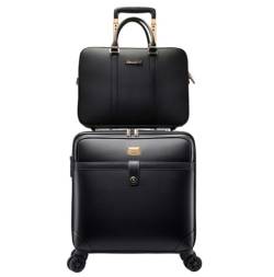 DRMEE Reisekoffer 2-teilige Trolley-Tasche, Reisetasche In Kabinengröße, Handgepäck Aus Kunstleder Mit Rollen Suitcase Rollkoffer (Color : B, Size : 20inch) von DRMEE