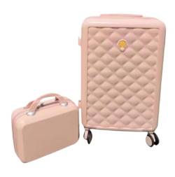DRMEE Reisekoffer 2-teiliges Gepäckset, Handgepäck Mit 14-Zoll-Kosmetikkoffern, Hartschalen-Koffersets Suitcase Rollkoffer (Color : B, Size : 20in) von DRMEE