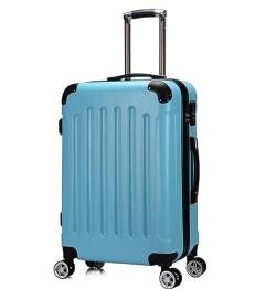 DRMEE Reisekoffer 20-Zoll-Hartschalenkoffer Für Geschäftsreisen, Tragbare Koffer Mit Rädern Und Doppeltem Reißverschluss Suitcase Rollkoffer (Color : Blue, Size : 20inch) von DRMEE