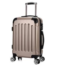 DRMEE Reisekoffer 20-Zoll-Hartschalenkoffer Für Geschäftsreisen, Tragbare Koffer Mit Rädern Und Doppeltem Reißverschluss Suitcase Rollkoffer (Color : Gold, Size : 20inch) von DRMEE