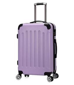 DRMEE Reisekoffer 20-Zoll-Hartschalenkoffer Für Geschäftsreisen, Tragbare Koffer Mit Rädern Und Doppeltem Reißverschluss Suitcase Rollkoffer (Color : Purple, Size : 20inch) von DRMEE