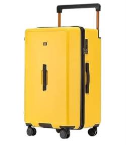 DRMEE Reisekoffer 26-Zoll-Gepäck, Verdickter Reißverschluss, Breiter Trolley, Verschleißfester Koffer, Aufgegebenes Gepäck Suitcase Rollkoffer (Color : Yellow, Size : 26inch) von DRMEE