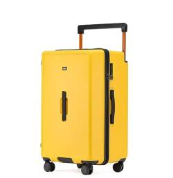 DRMEE Reisekoffer 26-Zoll-Gepäck, Verdickter Reißverschluss, Handgepäck, Breiter Trolley, Verschleißfester Koffer Suitcase Rollkoffer (Color : Yellow, Size : 26inch) von DRMEE