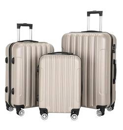 DRMEE Reisekoffer 3-teilige 20/24/28-Zoll-Koffer, Handgepäck-Aufbewahrungskoffer Mit Rollen Suitcase Rollkoffer von DRMEE