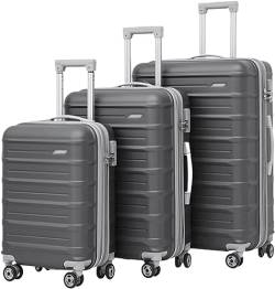 DRMEE Reisekoffer 3-teiliges Gepäck mit großem Fassungsvermögen, 20/24/28 Zoll, verstellbare Trolley-Koffer mit Rollen Suitcase Rollkoffer (Color : G, Size : 20+24+28 in) von DRMEE