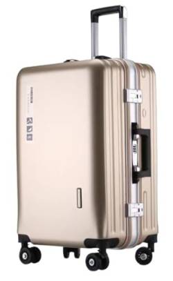 DRMEE Reisekoffer Aluminium-Handgepäck-Trolley-Koffer, USB-Lademodell, Hartschalengepäck Suitcase Rollkoffer (Color : A, Size : 24in) von DRMEE