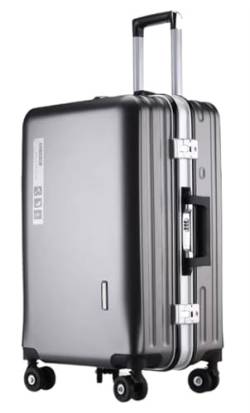 DRMEE Reisekoffer Aluminium-Handgepäck-Trolley-Koffer, USB-Lademodell, Hartschalengepäck Suitcase Rollkoffer (Color : F, Size : 22in) von DRMEE