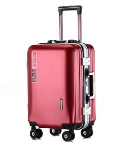DRMEE Reisekoffer Aluminiumrahmen-Gepäck, USB-Aufladung, Mehrschichtiger Verbundwerkstoff, Verschleißfest Und Kratzfest Suitcase Rollkoffer (Color : C, Size : 24in) von DRMEE