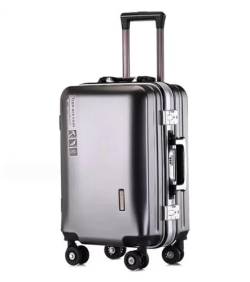 DRMEE Reisekoffer Aluminiumrahmen-Gepäck, USB-Aufladung, Mehrschichtiger Verbundwerkstoff, Verschleißfest Und Kratzfest Suitcase Rollkoffer (Color : E, Size : 20in) von DRMEE