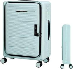 DRMEE Reisekoffer Faltbare Koffer, Verstellbarer Trolley, Handgepäck, Vorne Offener Koffer, Universalrad Suitcase Rollkoffer (Color : A, Size : 24 in) von DRMEE