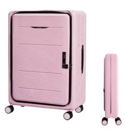 DRMEE Reisekoffer Faltbare Koffer, Verstellbarer Trolley, Handgepäck, Vorne Offener Koffer Suitcase Rollkoffer (Color : A, Size : 24 in) von DRMEE
