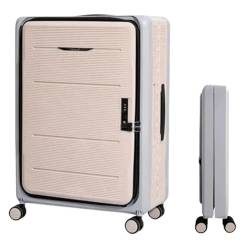 DRMEE Reisekoffer Faltbare Koffer, Verstellbarer Trolley, Handgepäck, Vorne Offener Koffer Suitcase Rollkoffer (Color : C, Size : 20 in) von DRMEE
