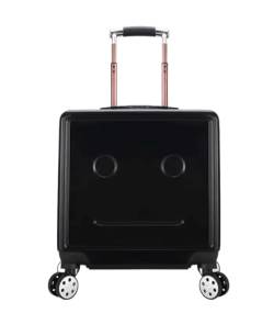 DRMEE Reisekoffer Gepäck, Verstellbarer Trolley-Koffer Für Reisen, Einsteigen, Zahlenschloss, Handgepäck Suitcase Rollkoffer (Color : Black, Size : 18inch) von DRMEE