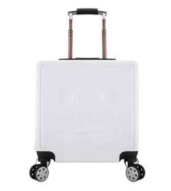 DRMEE Reisekoffer Gepäck, Verstellbarer Trolley-Koffer Für Reisen, Einsteigen, Zahlenschloss, Handgepäck Suitcase Rollkoffer (Color : White, Size : 18inch) von DRMEE