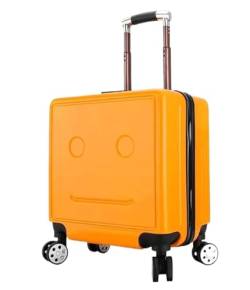 DRMEE Reisekoffer Gepäck, Verstellbarer Trolley-Koffer Für Reisen, Einsteigen, Zahlenschloss, Handgepäck Suitcase Rollkoffer (Color : Yellow, Size : 18inch) von DRMEE